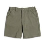 Boys Solid Cotton Shorts With Pockets, Olive Green