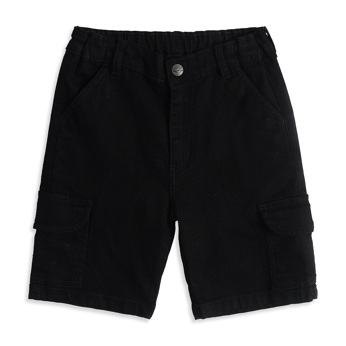 Baby Boys Black Cotton Denim Shorts Regular Fit Casual Kids Shorts