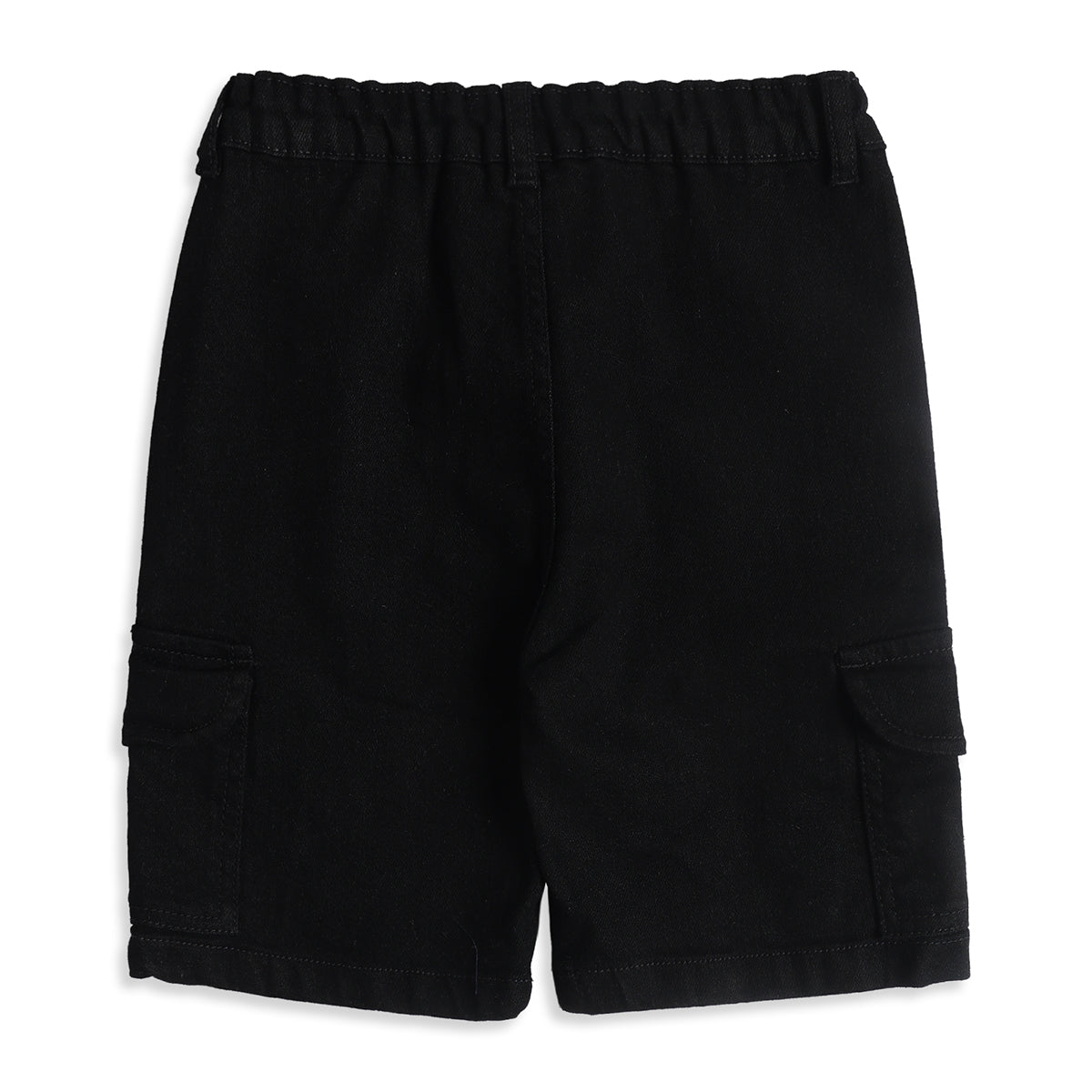 Baby Boys Black Cotton Denim Shorts Regular Fit Casual Kids Shorts
