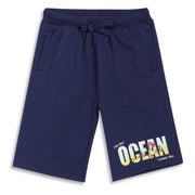 Kids Boys Graphic Print Shorts, Navy Blue
