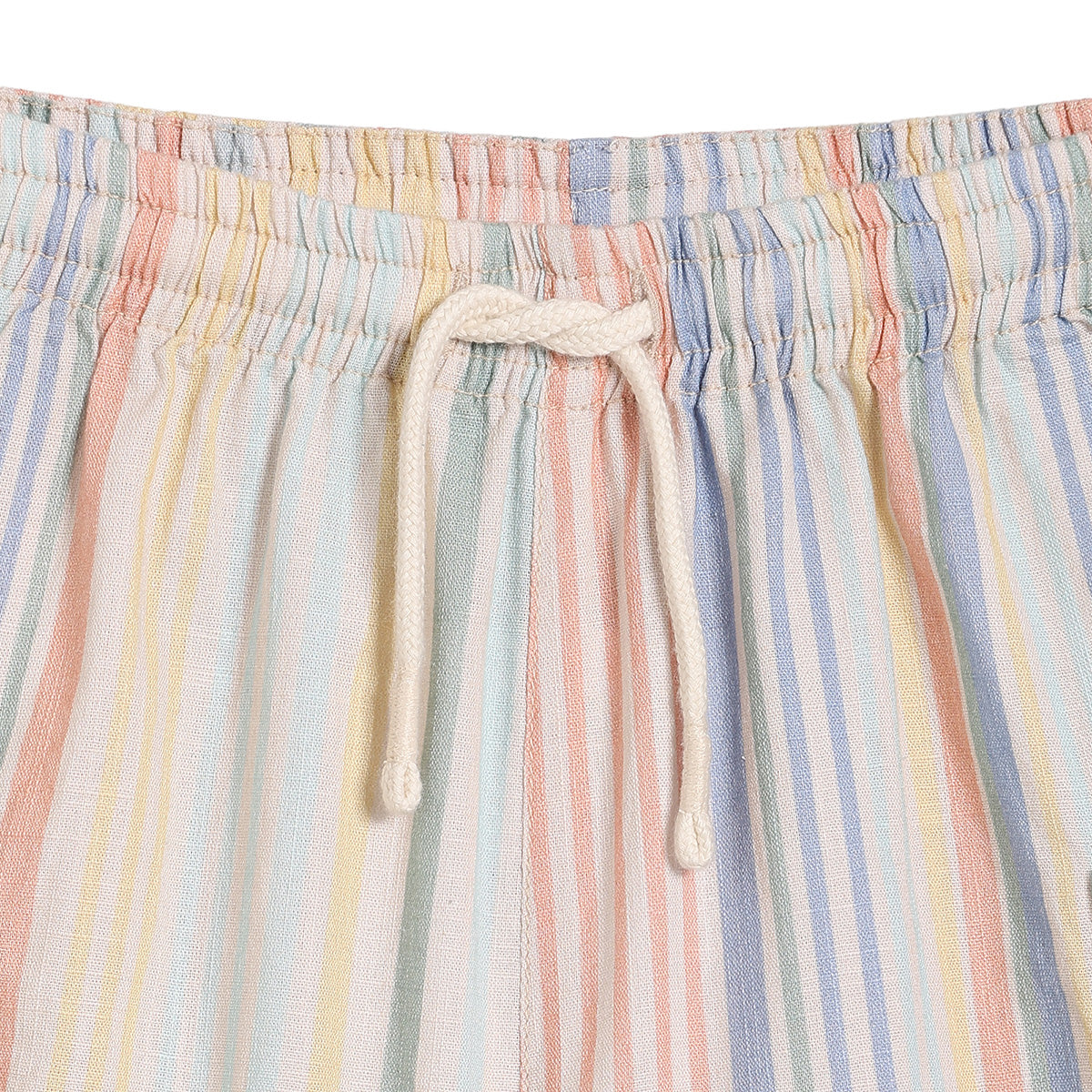 Baby Boys Striped Shorts with Cargo Pockets, Peach, Blue, Yellow, Green and White