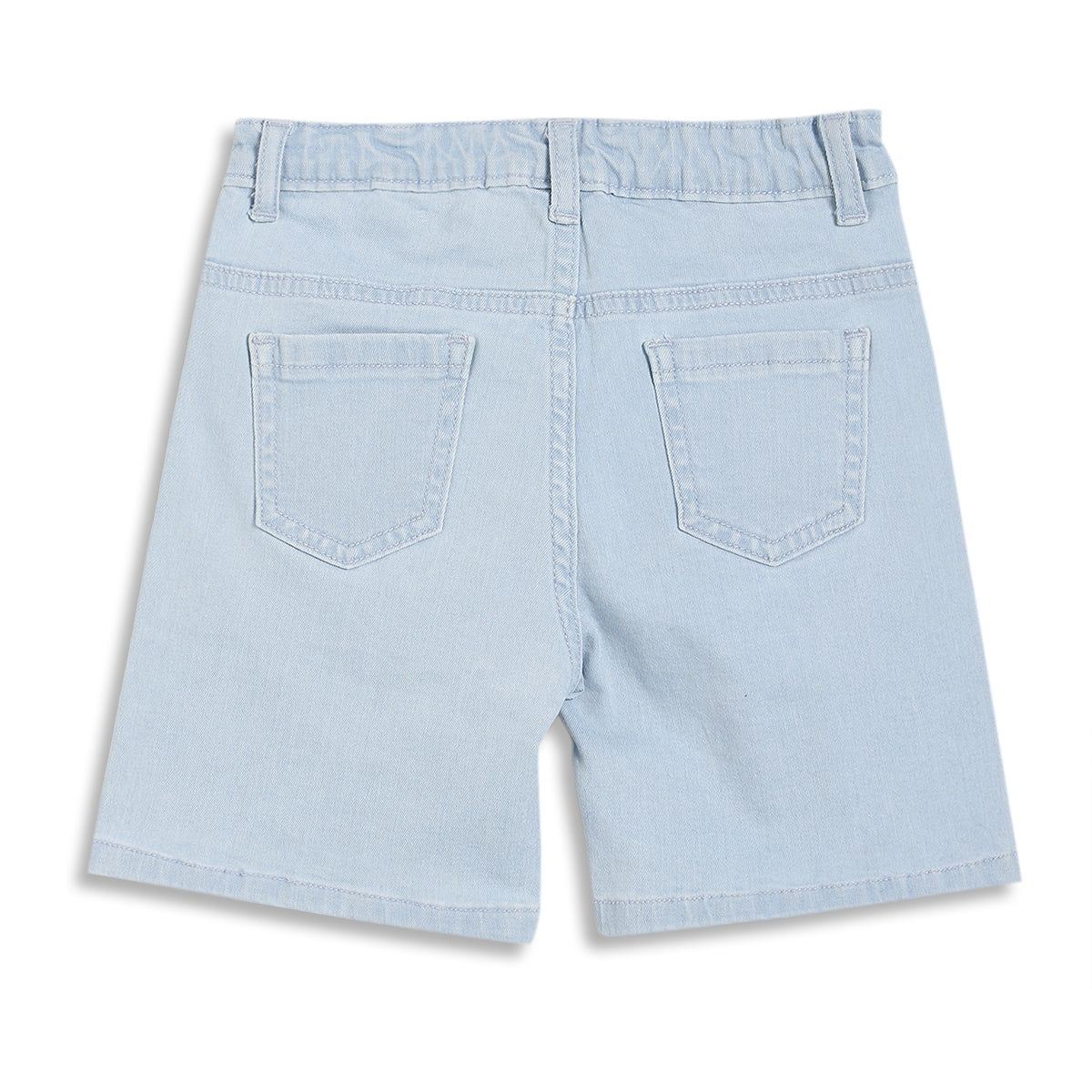 Kids Boys Graphic Print Denim Shorts, Light Blue