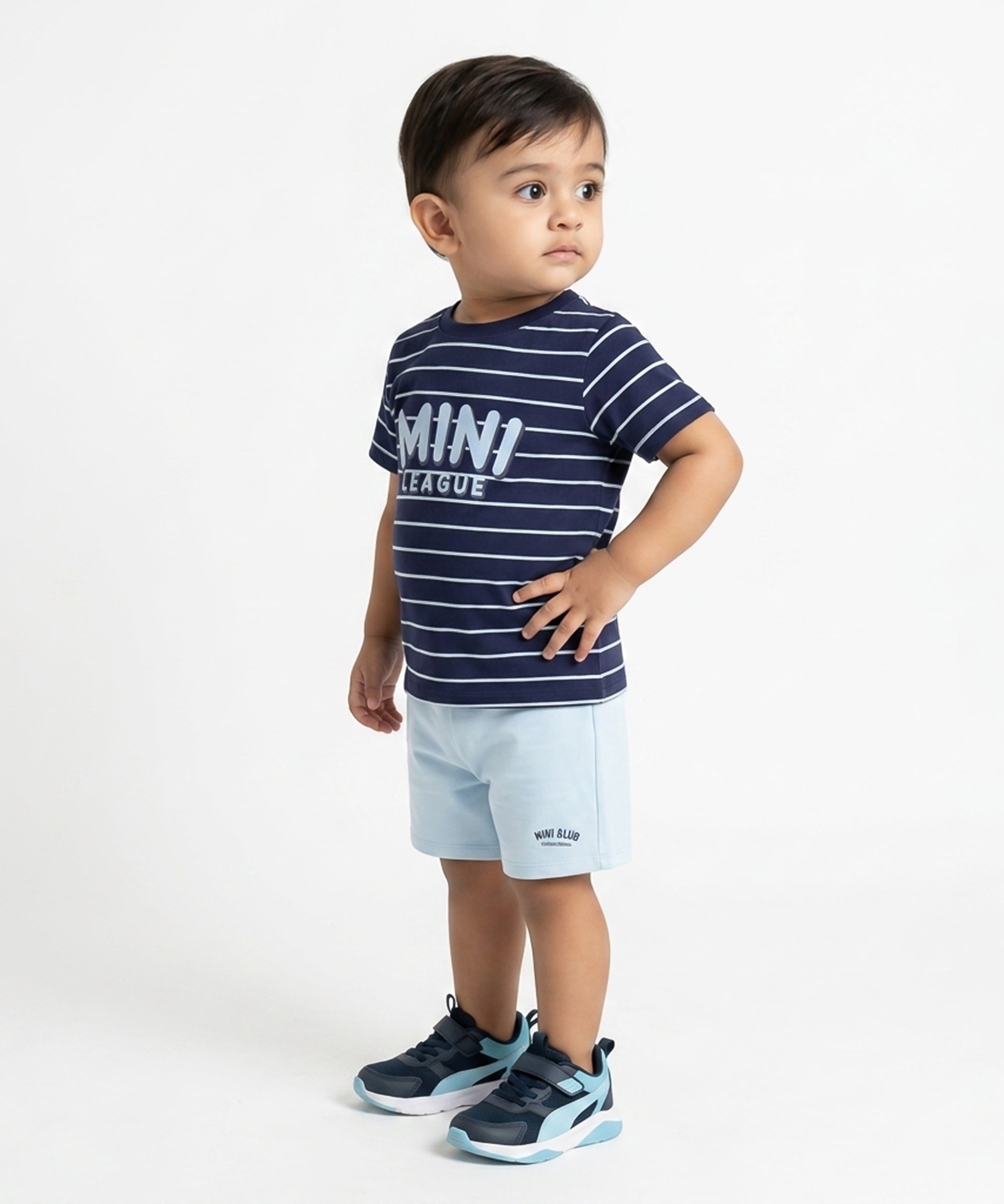 Kids Boys Solid Shorts, Light Blue
