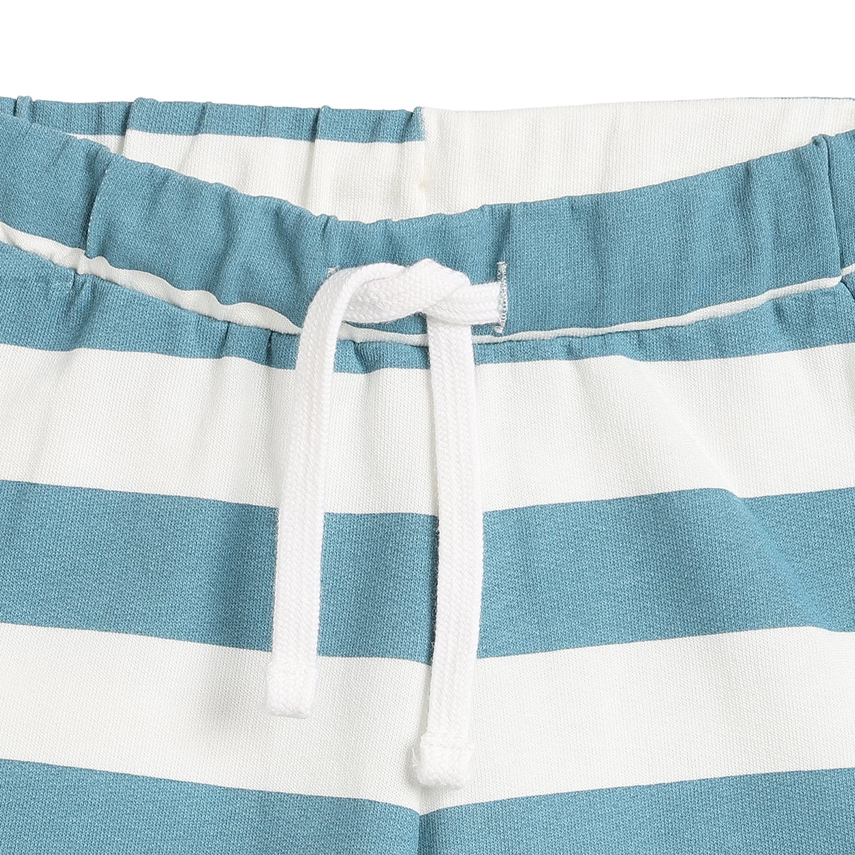 Baby Boys Cream Polo T-Shirt & Blue Striped Shorts Co-Ord Set Regular Fit Casual Outfit Set