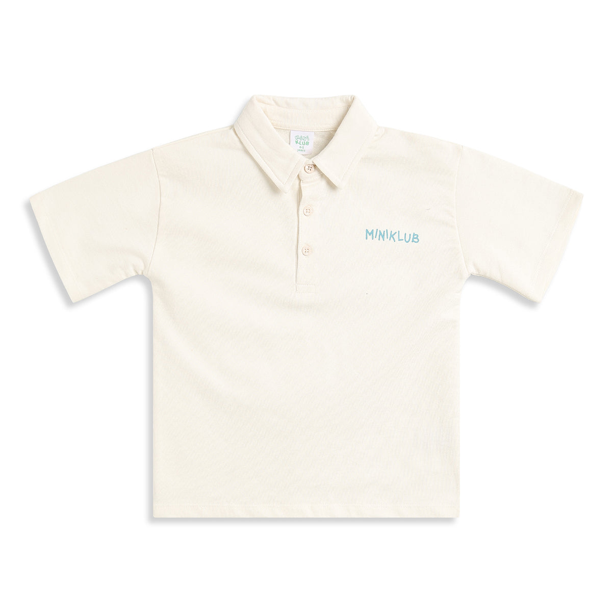 Baby Boys Cream Polo T-Shirt & Blue Striped Shorts Co-Ord Set Regular Fit Casual Outfit Set