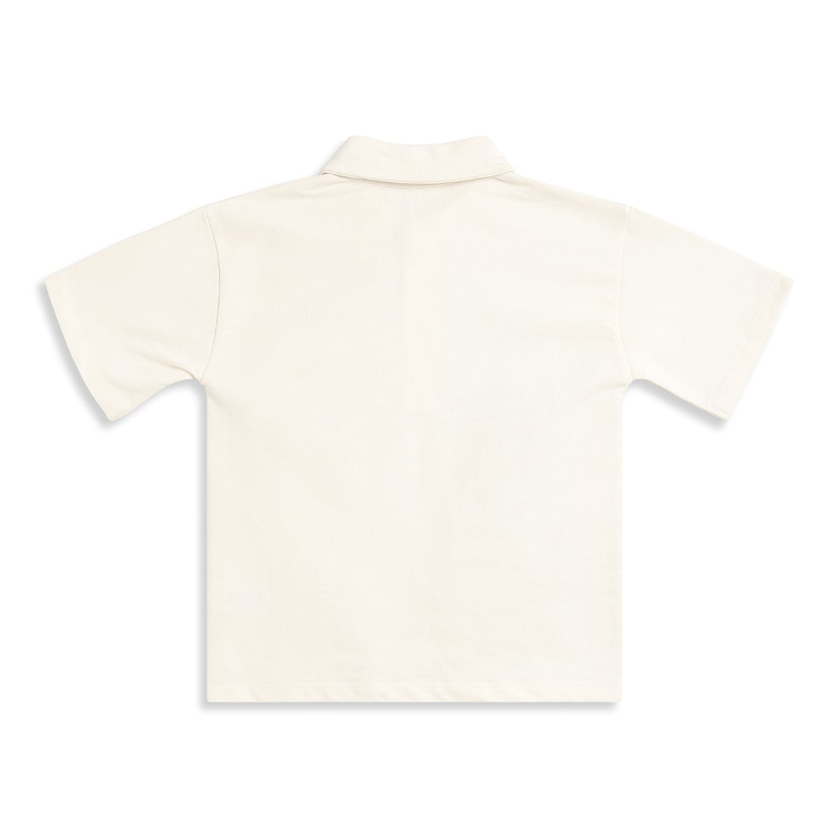 Baby Boys Cream Polo T-Shirt & Blue Striped Shorts Co-Ord Set Regular Fit Casual Outfit Set