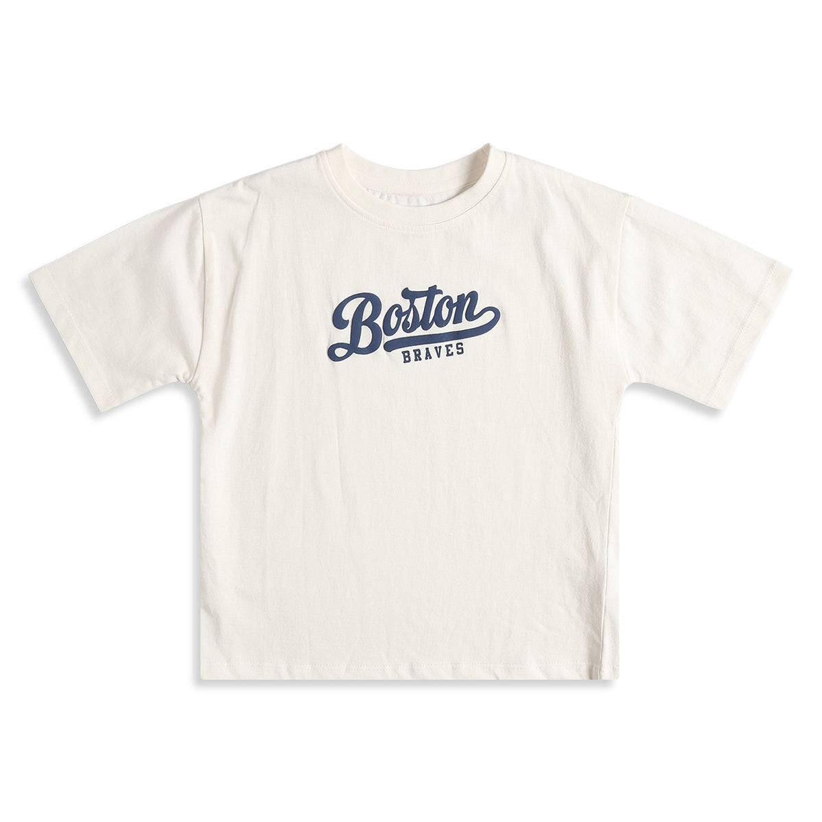 Baby Boys Off White Cotton T-Shirt and Navy Shorts Regular Fit Casual Co-Ord Set
