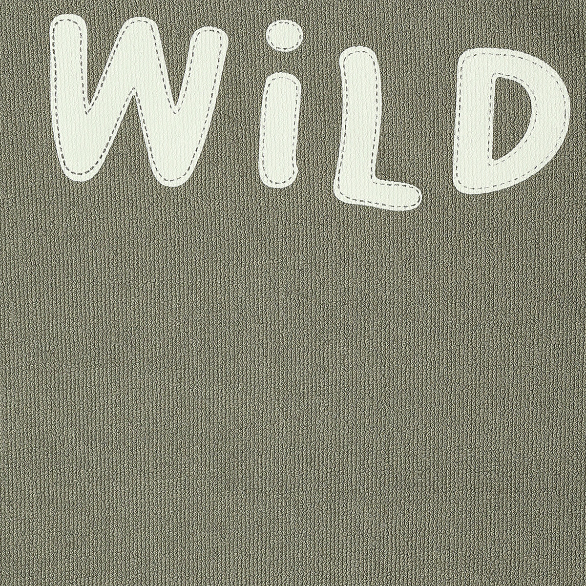 Boys Textured Half Sleeves T-Shirt With Typography Print, Olive Green