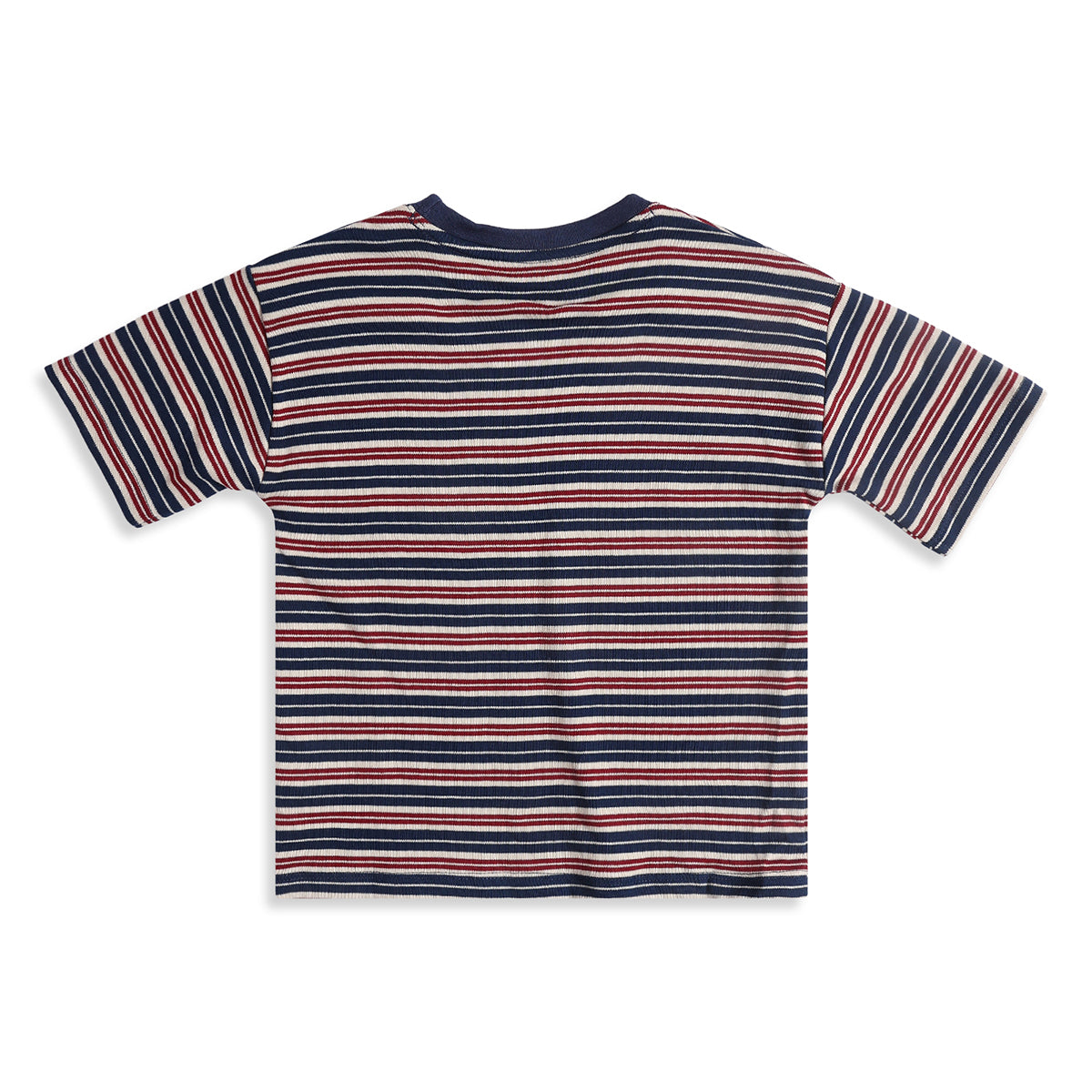 Baby Boys Navy Blue Red And White Cotton T-Shirt Regular Fit Casual Kids T-Shirt