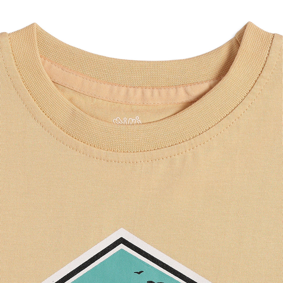 Baby Boys Beige Adventure Graphic T-Shirt Regular Fit Casual Kids T-Shirt