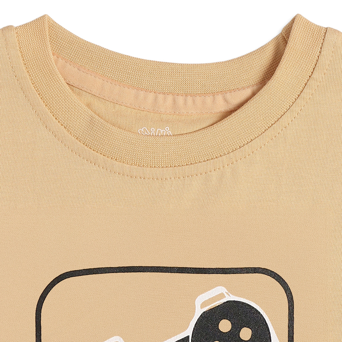 Baby Boys Beige Gaming Graphic T-Shirt Regular Fit Casual Kids T-Shirt