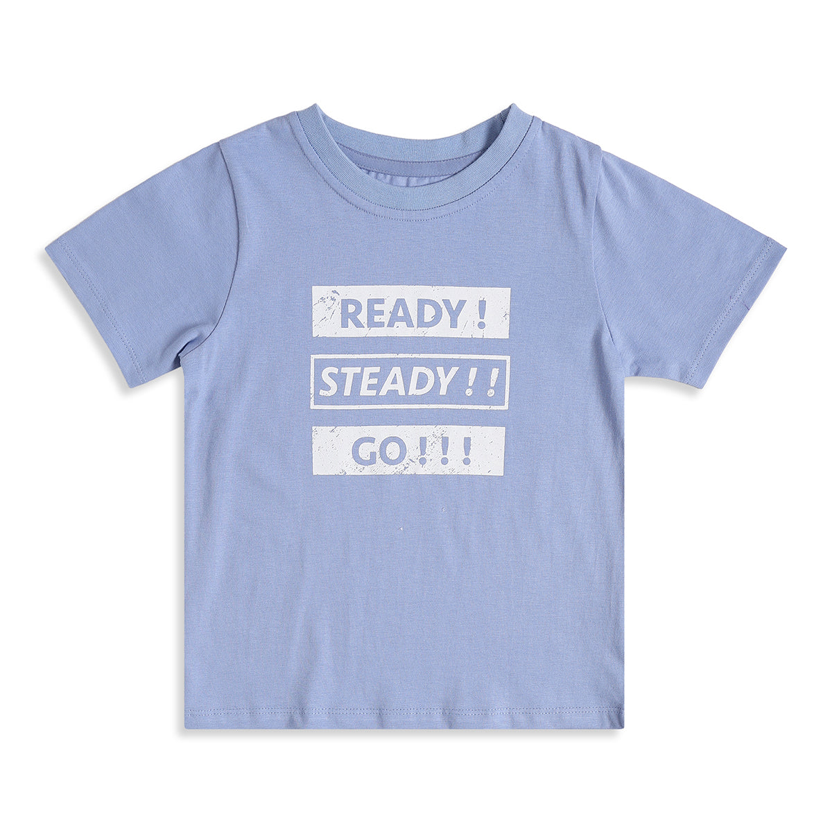 Baby Boys Blue Typography Print T-Shirt Regular Fit Casual Kids T-Shirt