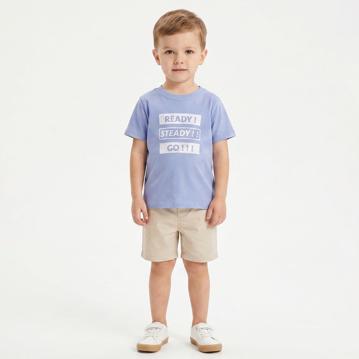 Baby Boys Blue Typography Print T-Shirt Regular Fit Casual Kids T-Shirt