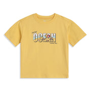 Baby Boys Yellow Cotton Printed T-Shirt Regular Fit Casual Wear