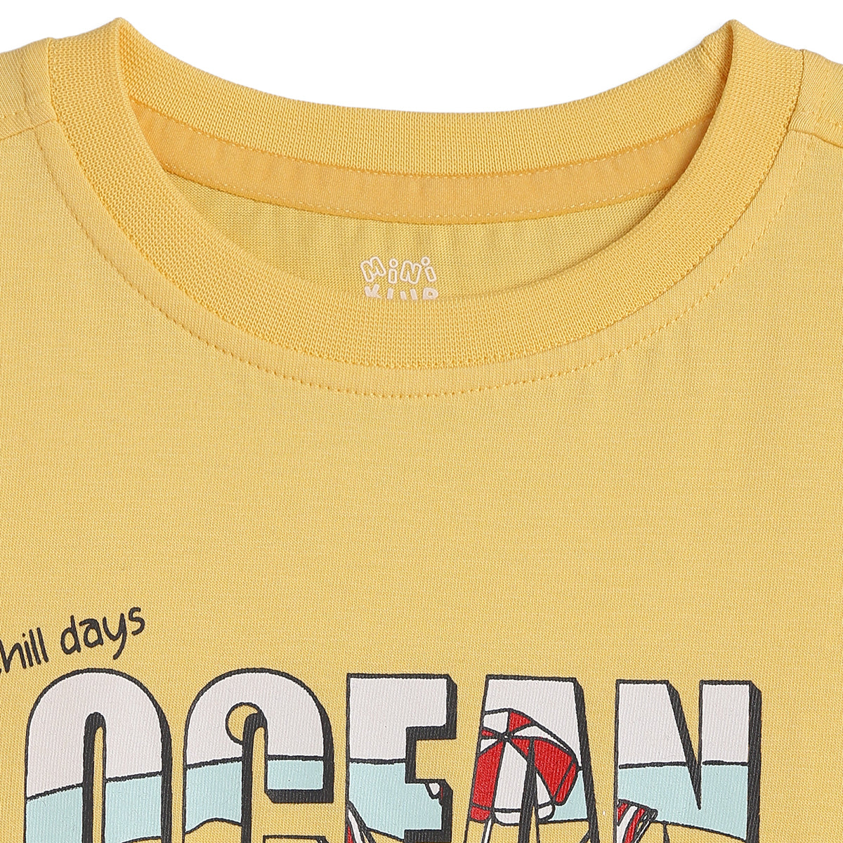 Baby Boys Yellow Cotton Printed T-Shirt Regular Fit Casual Wear