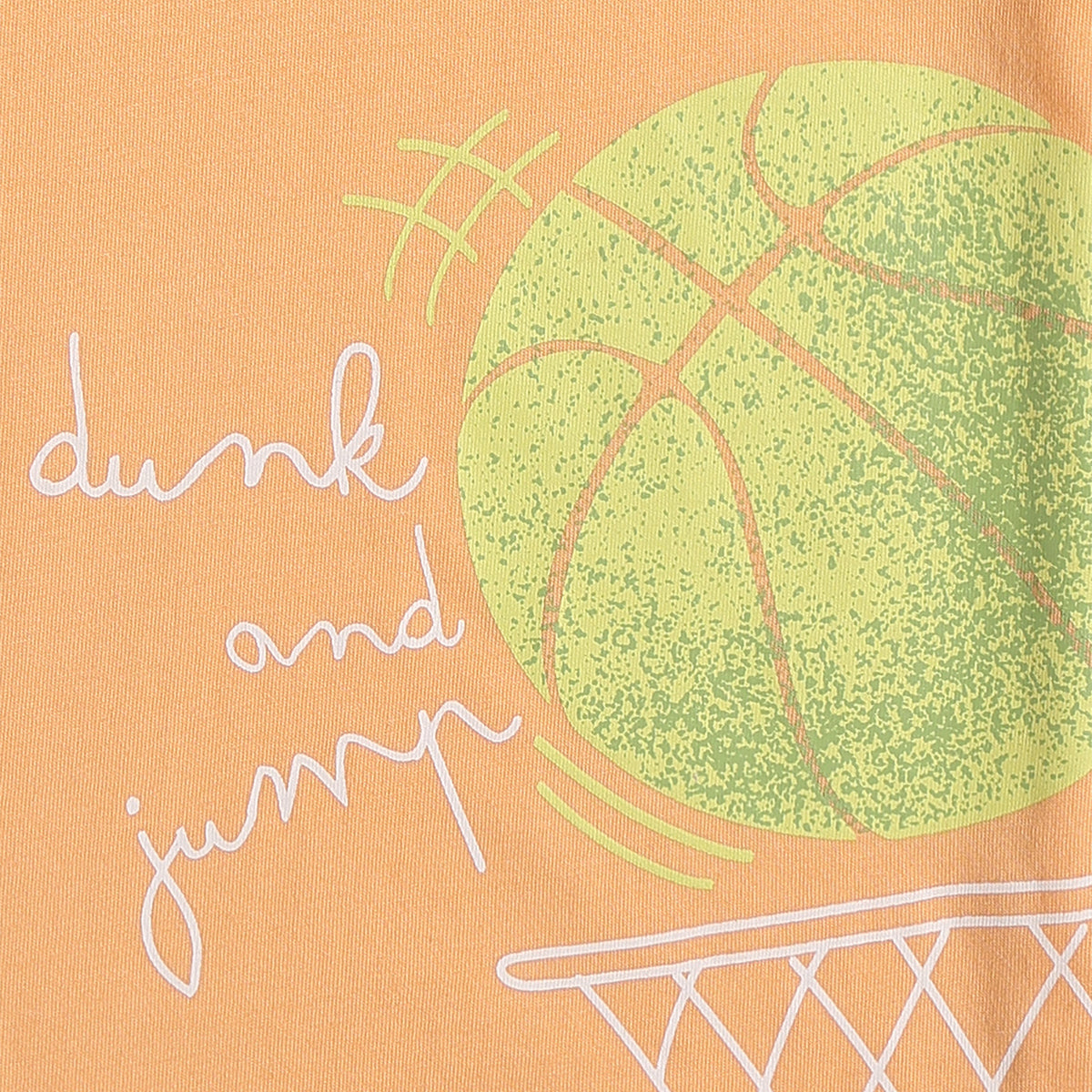 Baby Boys Orange Basketball Graphic Print T-Shirt Regular Fit Casual Kids T-Shirt