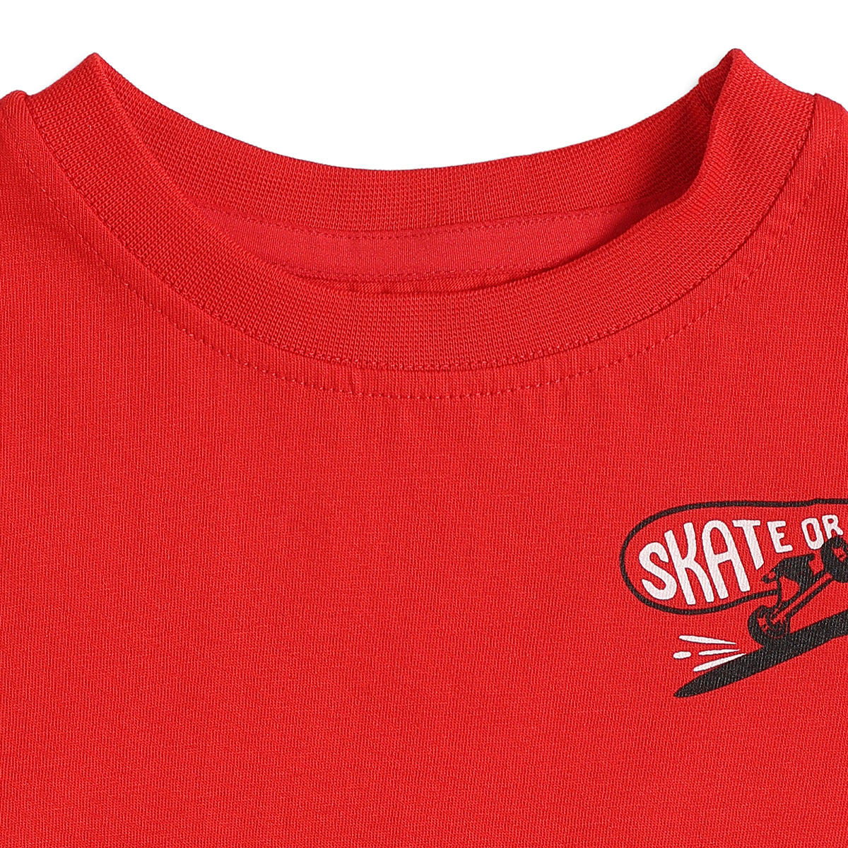 Baby Boys Red Skate Graphic Print T-Shirt Regular Fit Casual Kids T-Shirt