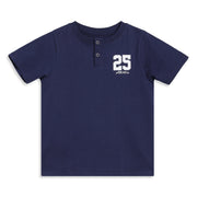 Baby Boys Navy Blue Cotton Printed Henley T-Shirt Regular Fit Casual Wear