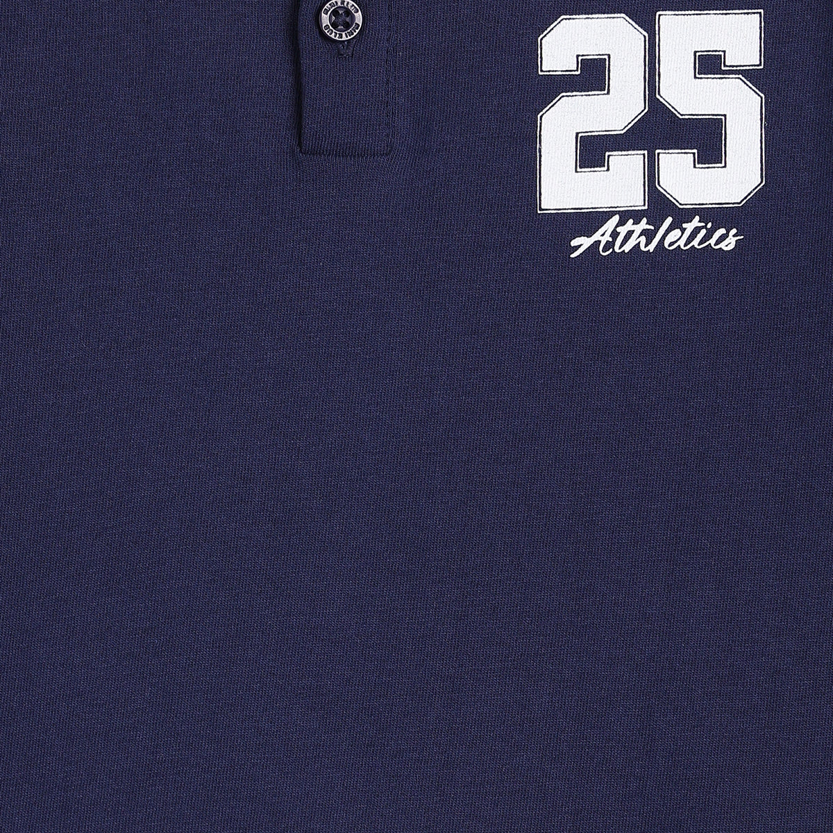 Baby Boys Navy Blue Cotton Printed Henley T-Shirt Regular Fit Casual Wear