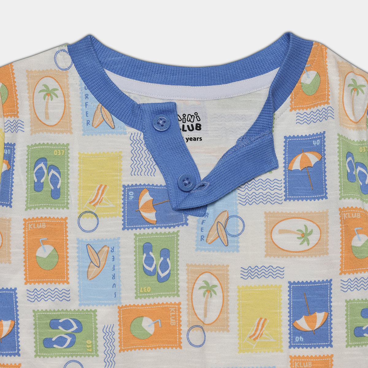 Baby Boys Beach Theme Printed T-Shirt, Multicolour