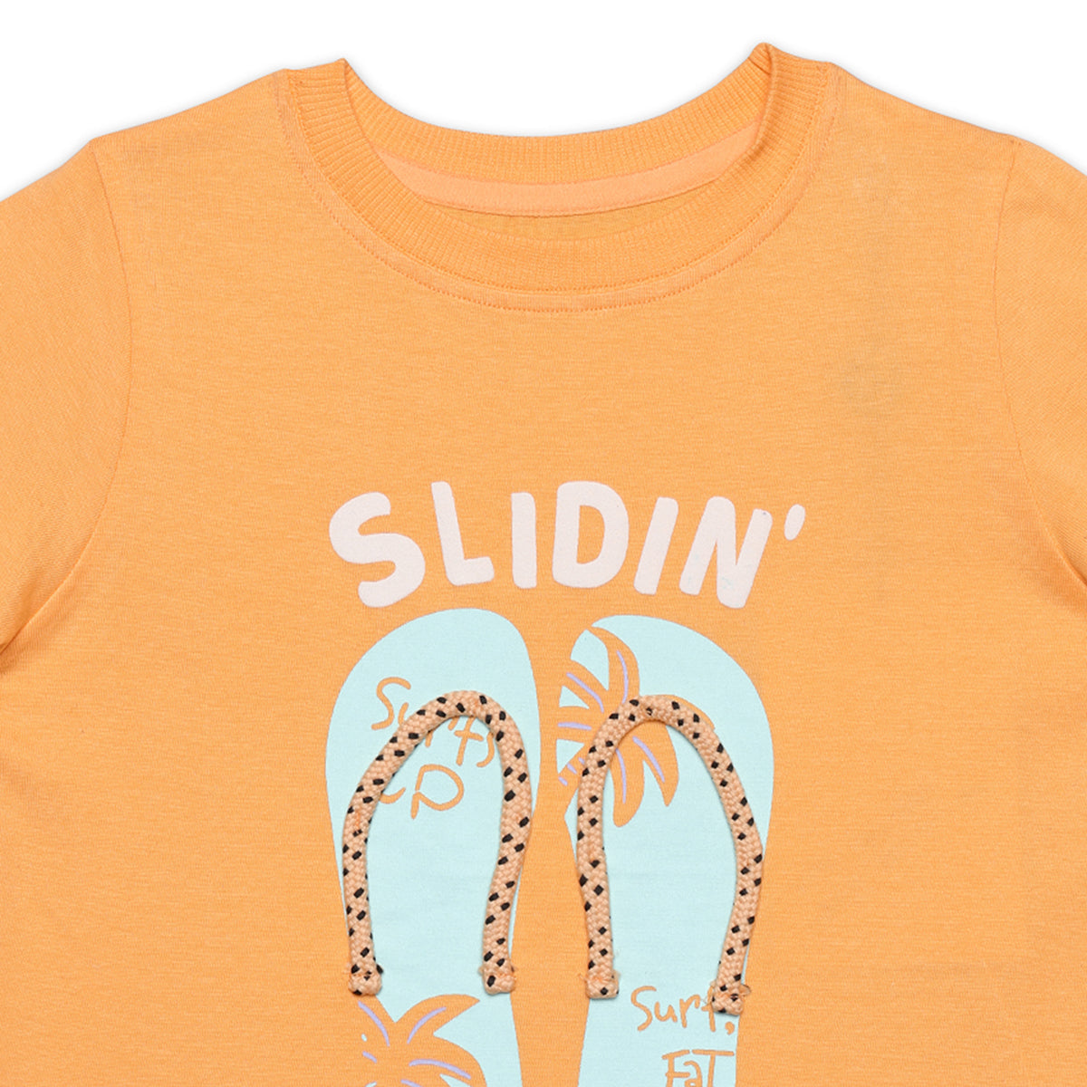 Baby Boys Text Printed T-Shirt, Orange