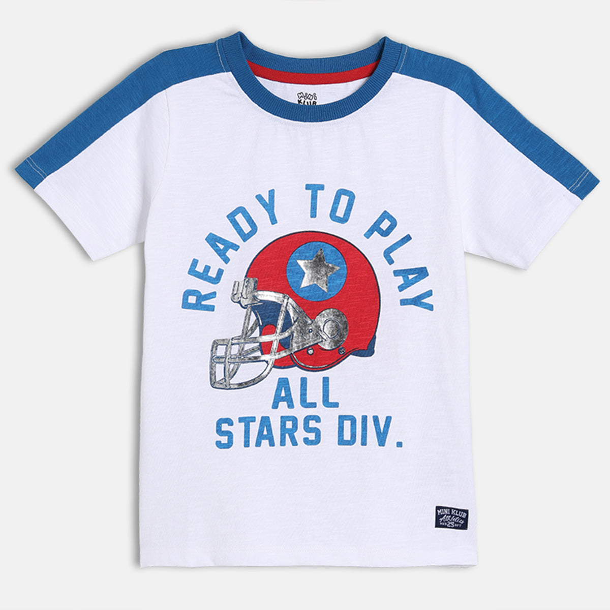 Baby Boys Graphic Print Knit T-Shirt, White & Blue