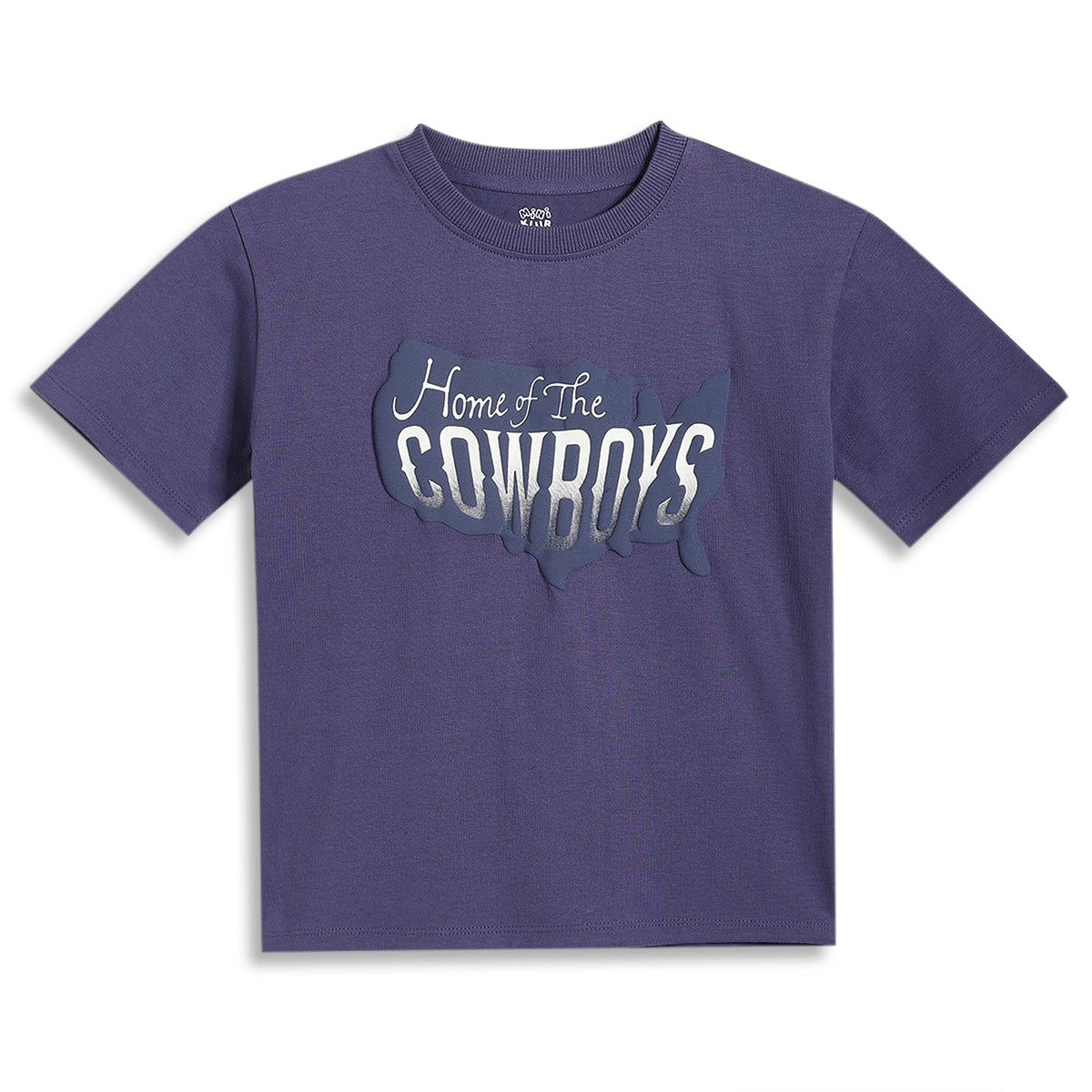 Kids Graphic T-Shirt with Text Print, Purple