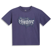 Kids Graphic T-Shirt with Text Print, Purple