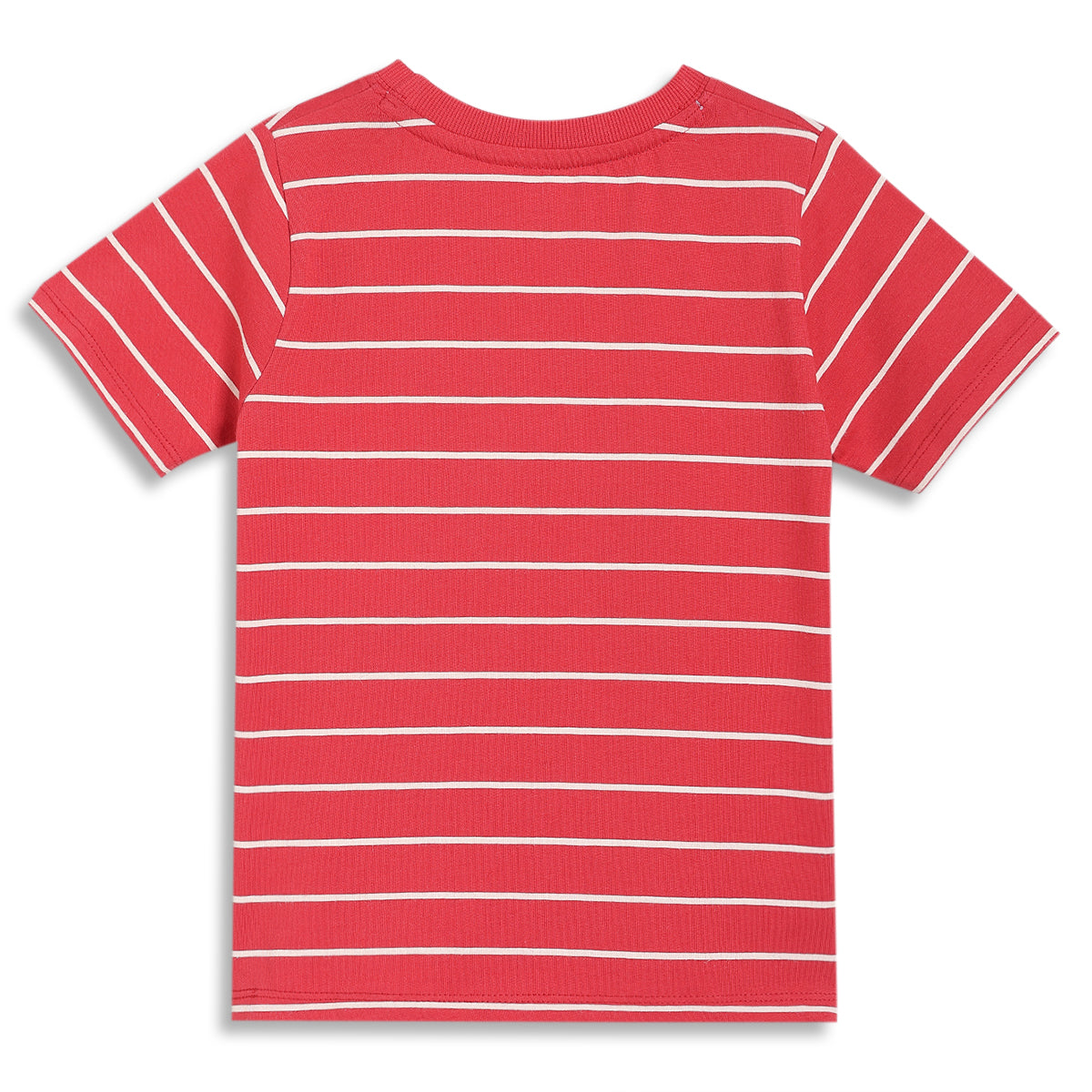 Kids Boys Striped T-Shirt with Slogan Print, Red and White