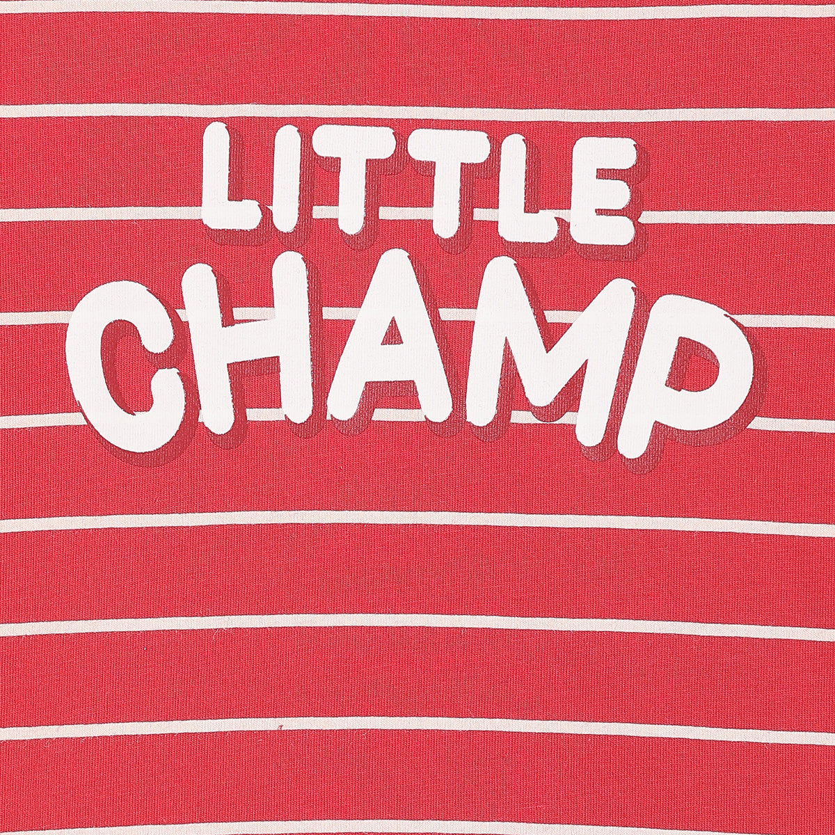 Kids Boys Striped T-Shirt with Slogan Print, Red and White