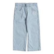 Baby Girls Light Blue Denim Pants Regular Fit Casual Kids Pants