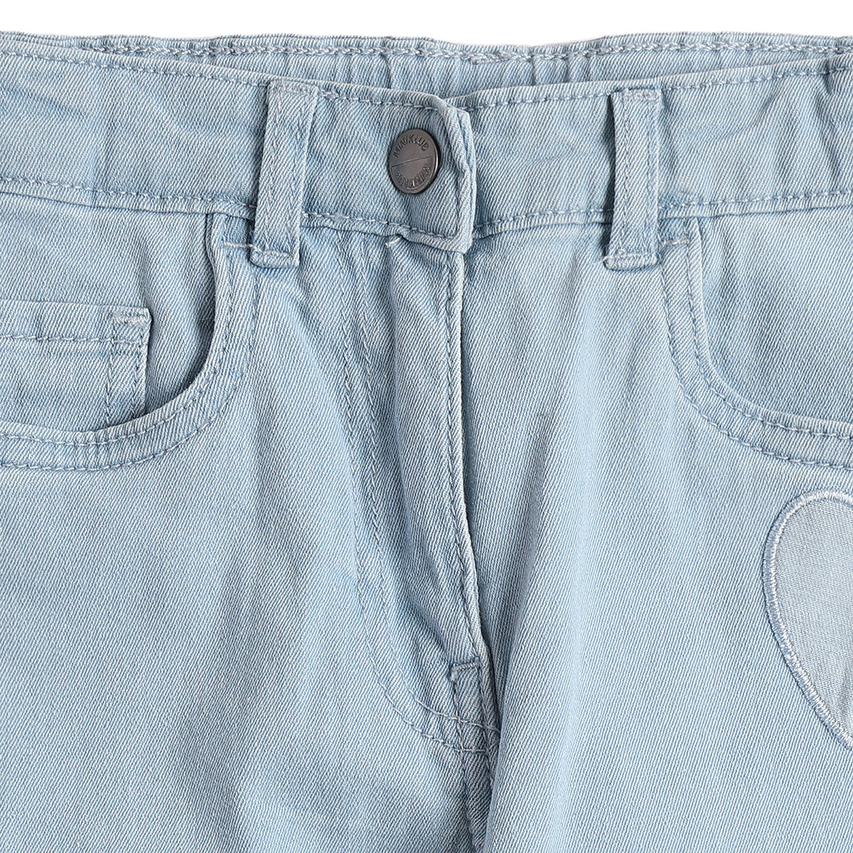 Baby Girls Light Blue Denim Pants Regular Fit Casual Kids Pants
