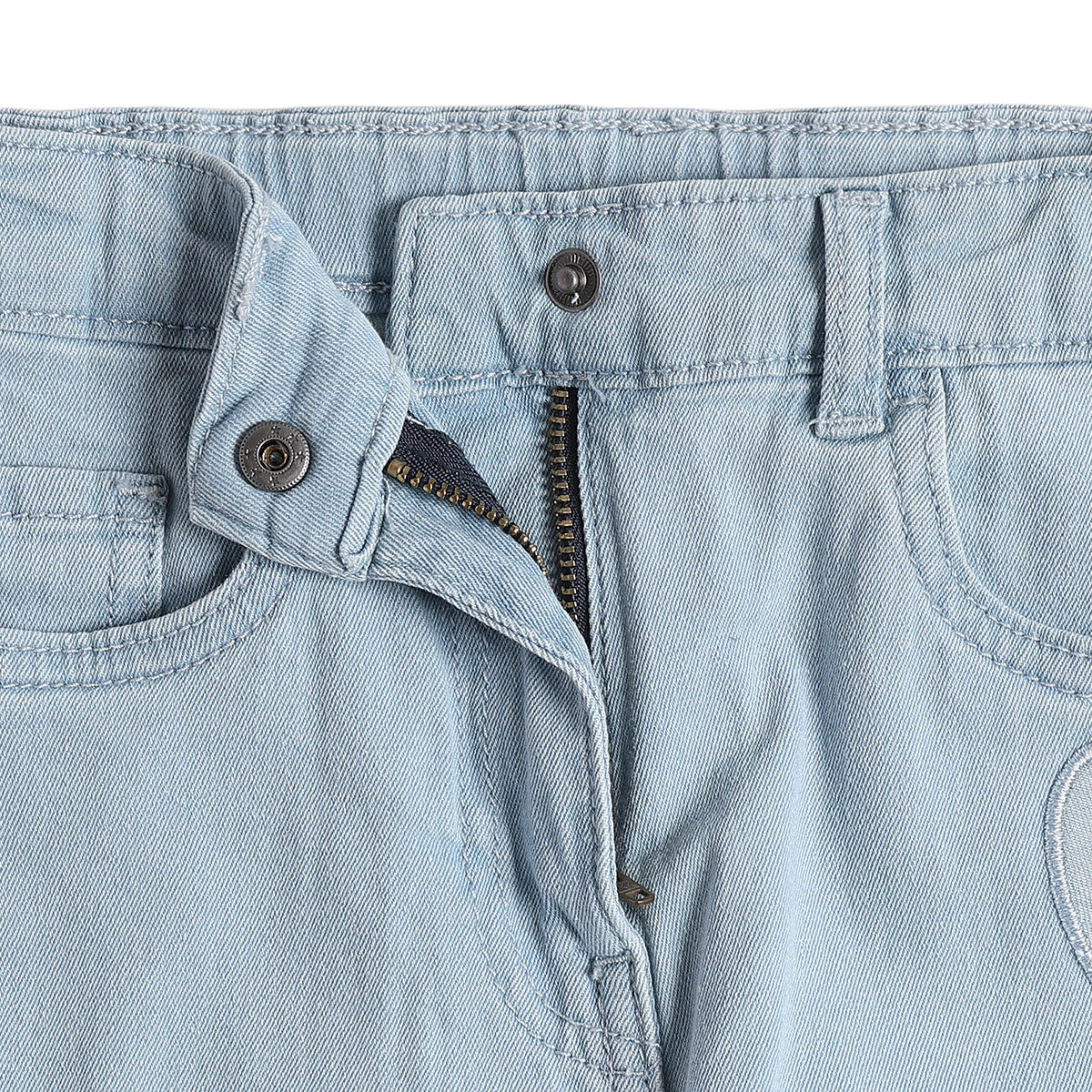 Baby Girls Light Blue Denim Pants Regular Fit Casual Kids Pants