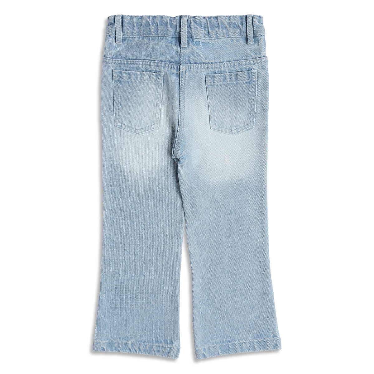 Baby Girls Wide Leg Denim Jeans, Blue