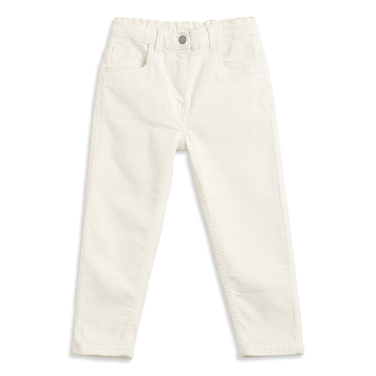 Girls Off White Denim Jeans Regular Fit Casual Kids Jeans