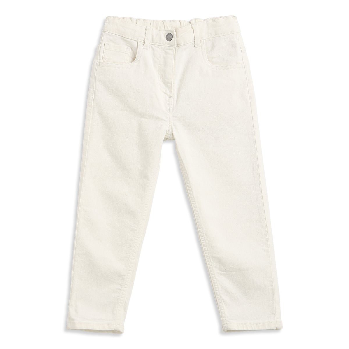 Girls Off White Denim Jeans Regular Fit Casual Kids Jeans