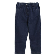 Girls Dark Blue Embroidered Heart Pocket Denim Jeans Regular Fit Casual Jeans