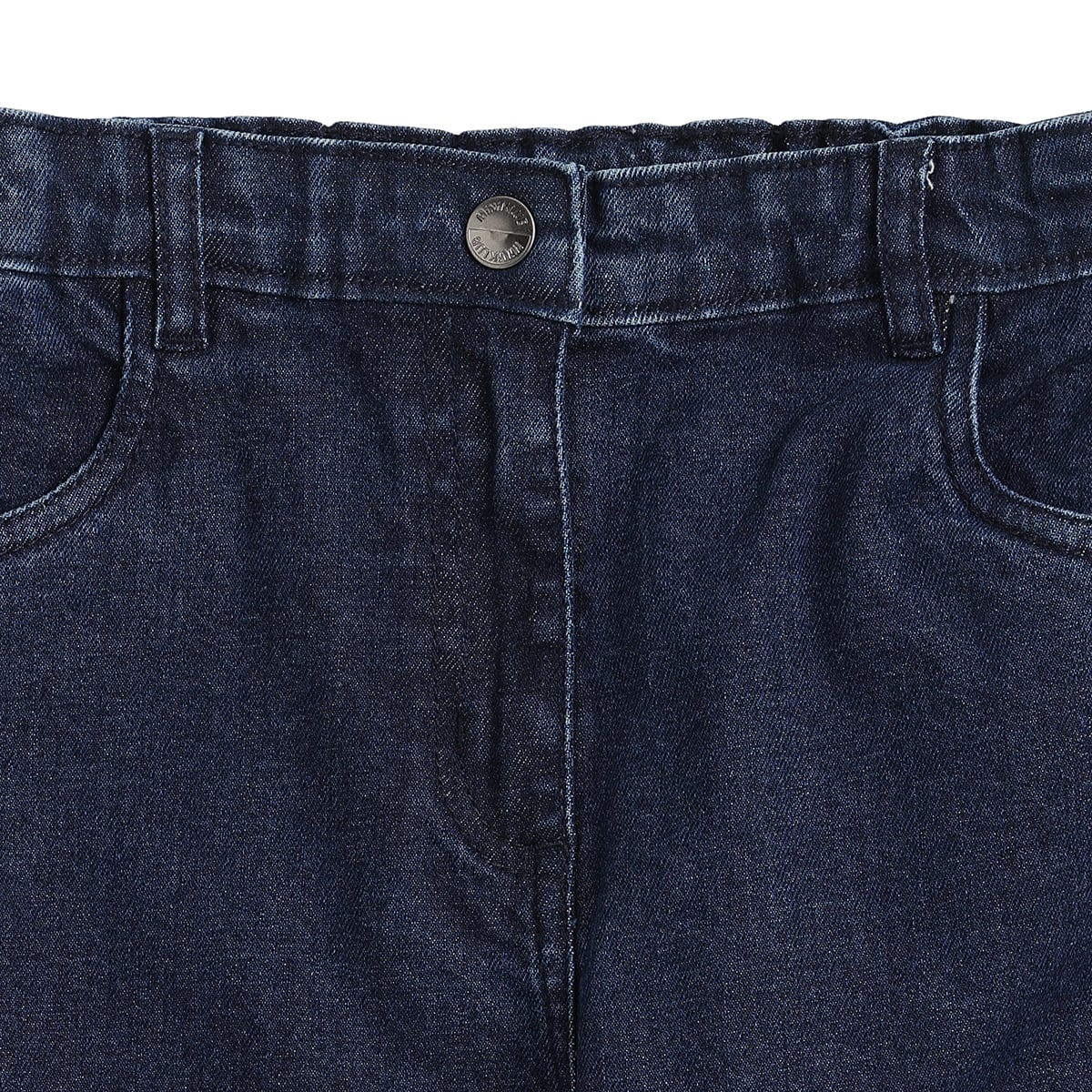 Girls Dark Blue Embroidered Heart Pocket Denim Jeans Regular Fit Casual Jeans