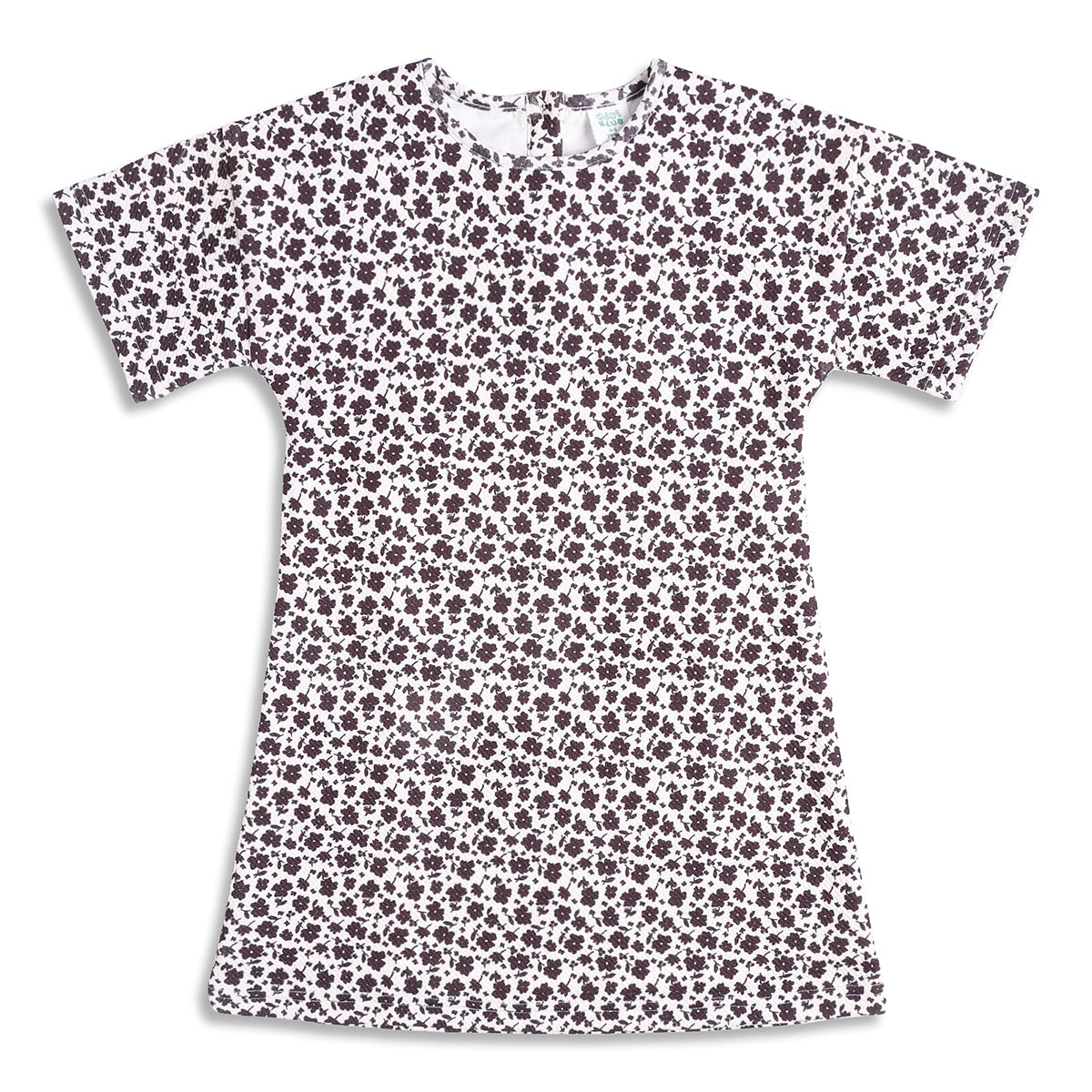 Baby Girls Floral Print Dress, White And Purple