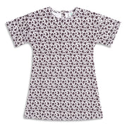 Baby Girls Floral Print Dress, White And Purple