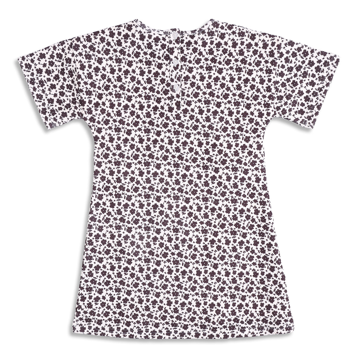 Baby Girls Floral Print Dress, White And Purple