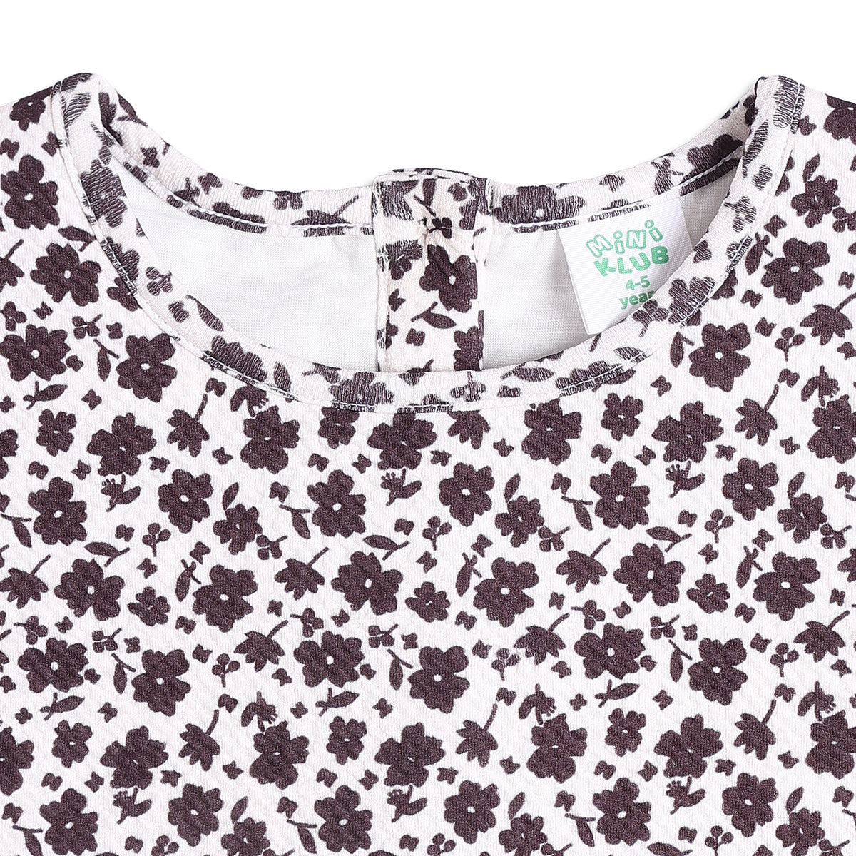 Baby Girls Floral Print Dress, White And Purple