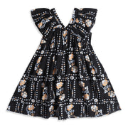 Baby Girls Black Floral Dress Black