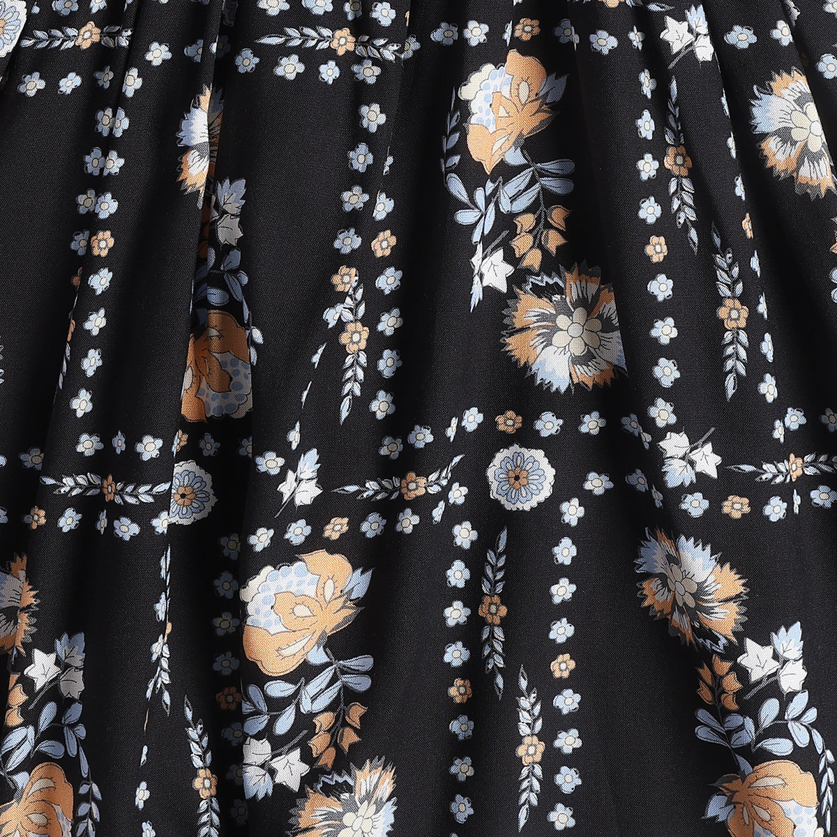 Baby Girls Black Floral Dress Black