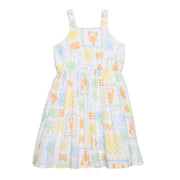 Baby Girls Sea Life Printed Dress, Multicolour