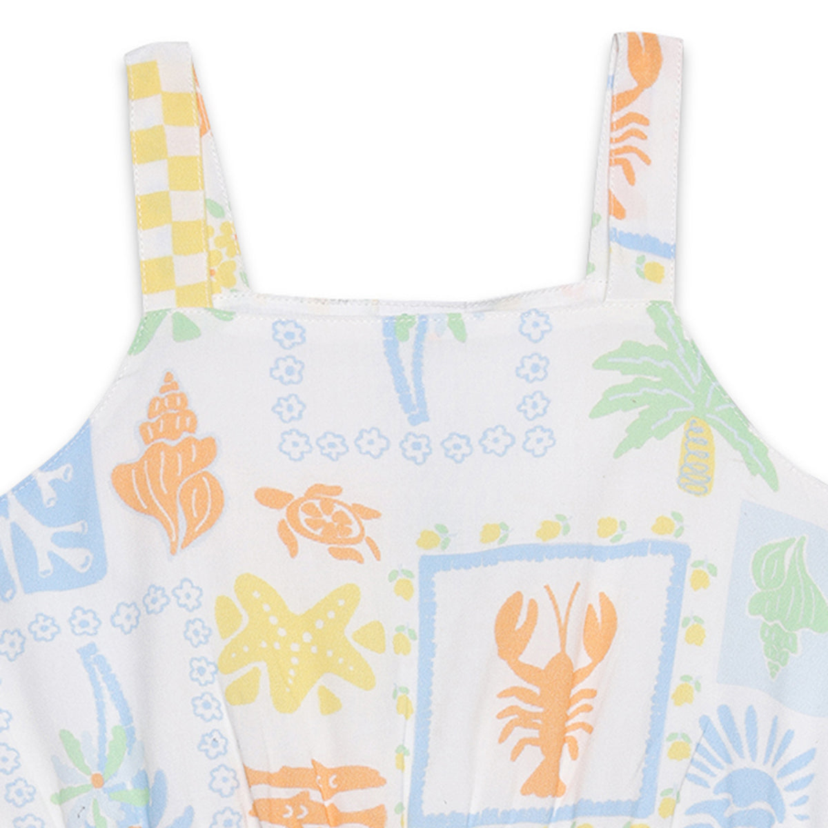 Baby Girls Sea Life Printed Dress, Multicolour