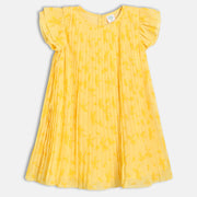 Kids Girls Printed Dress, Yellow