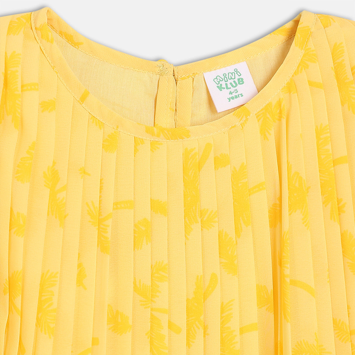 Kids Girls Printed Dress, Yellow