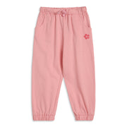 Girls Pink Cotton Knit Jogger Regular Fit Casual Bottom