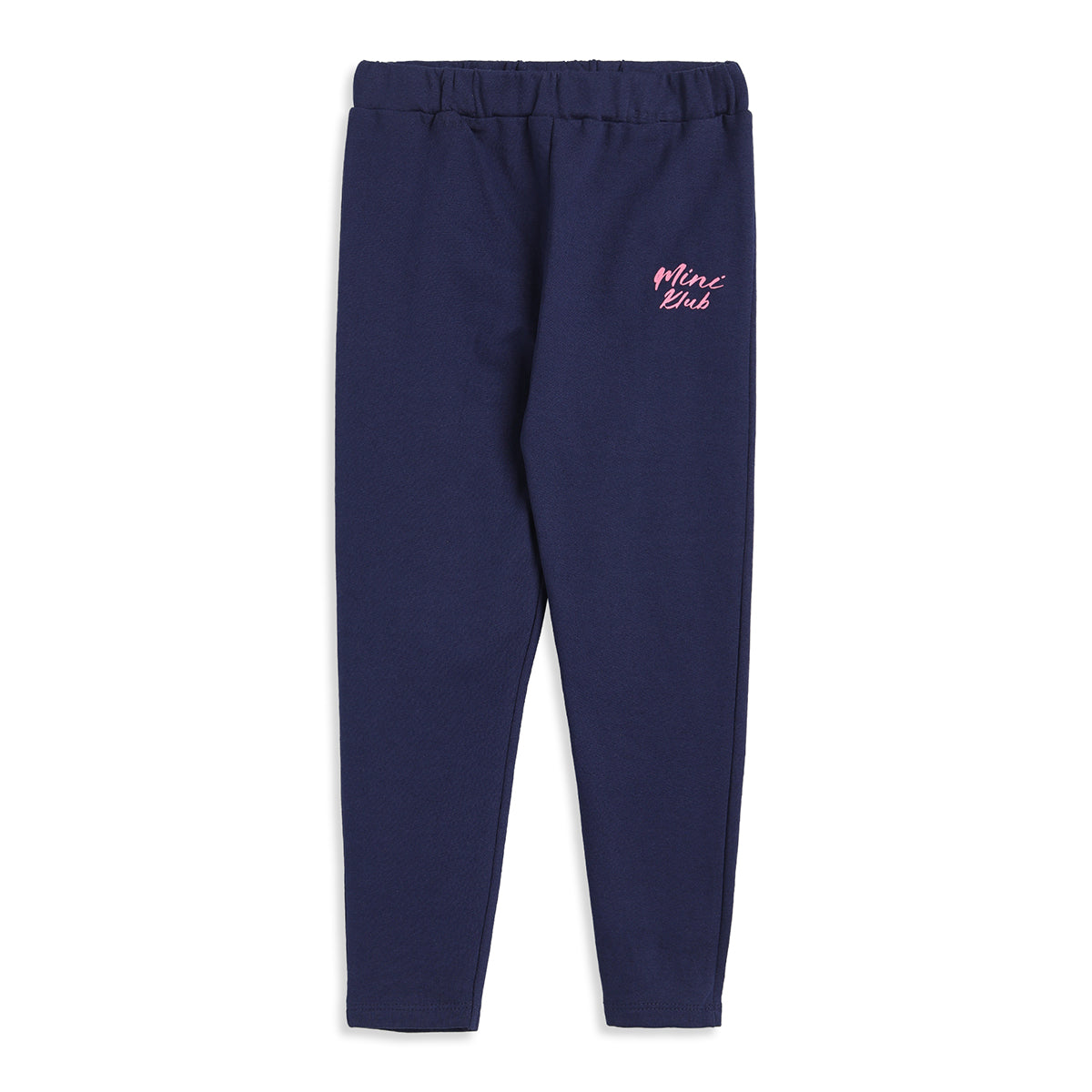 Girls Navy Cotton Knit Leggings Regular Fit Casual Bottom